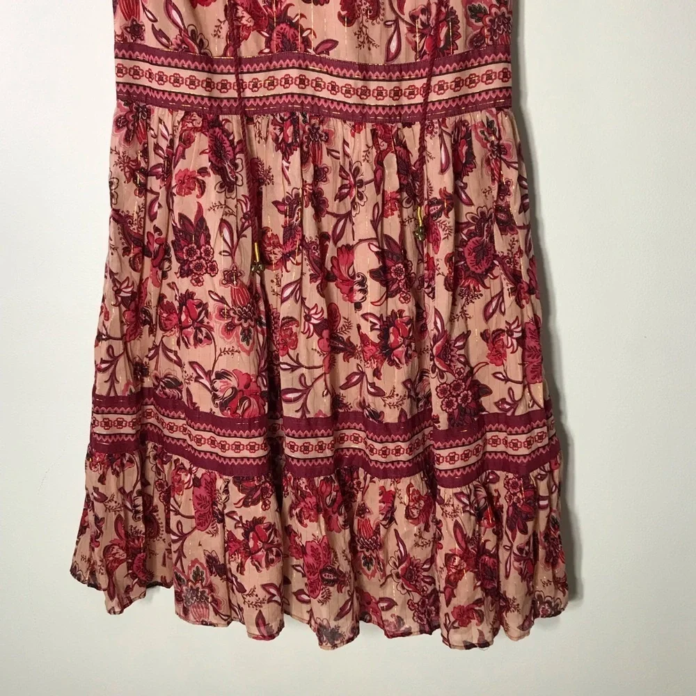 Kate Spade New York Sleeveless Paisley Blossom Dress Conch Shell Womens Sz 6